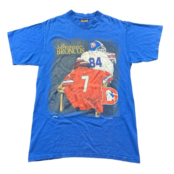 Vintage Nutmeg Mills Denver Broncos 1994 NFL T-Shirt - Picture 1 of 8